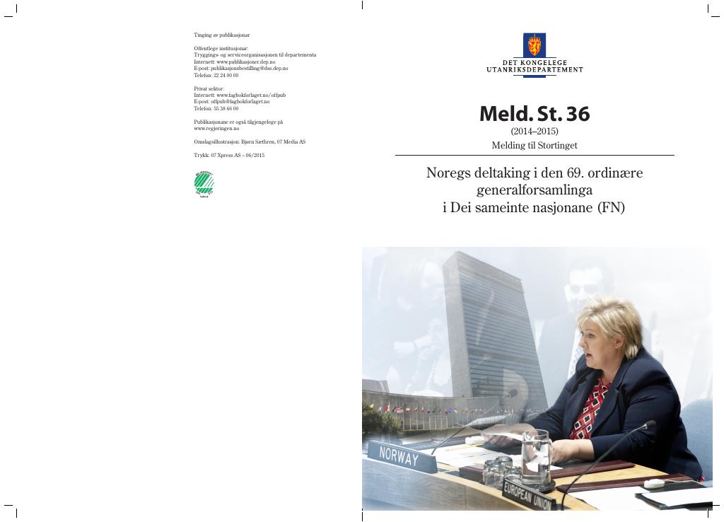 Forsiden av dokumentet Meld. St. 36 (2014–2015)