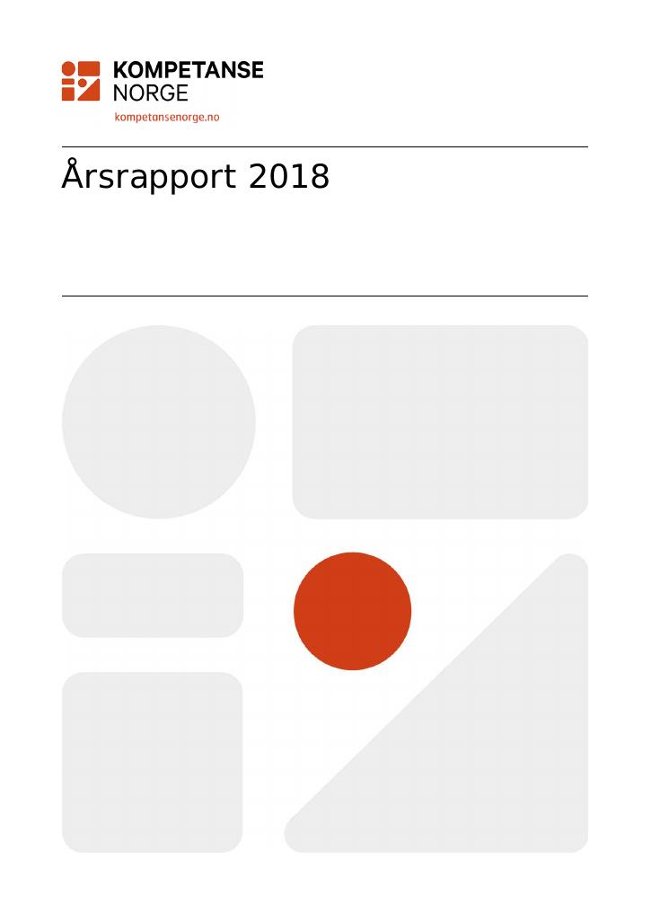 Forsiden av dokumentet Årsrapport Kompetanse Norge 2018