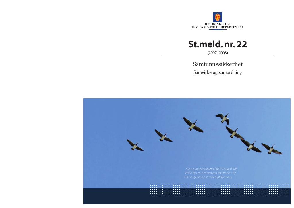 Forsiden av dokumentet St.meld. nr. 22 (2007-2008)