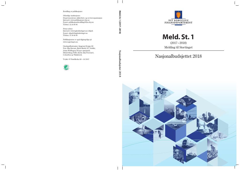 Forsiden av dokumentet Meld. St. 1 (2017–2018)