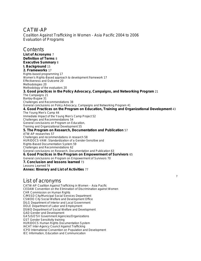 Forsiden av dokumentet Evaluation of Coalition Against Trafficking in Women – Asia Pacific – The Philippines