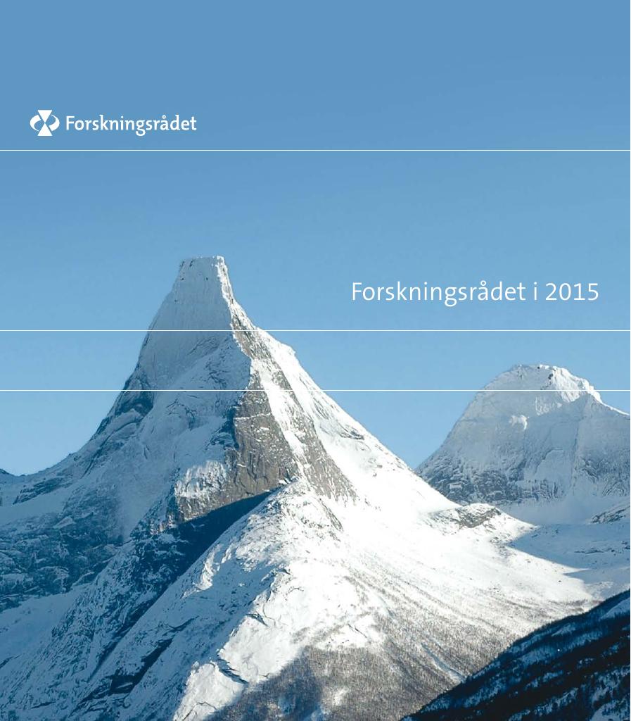 Forsiden av dokumentet Årsrapport Norges forskningsråd 2015