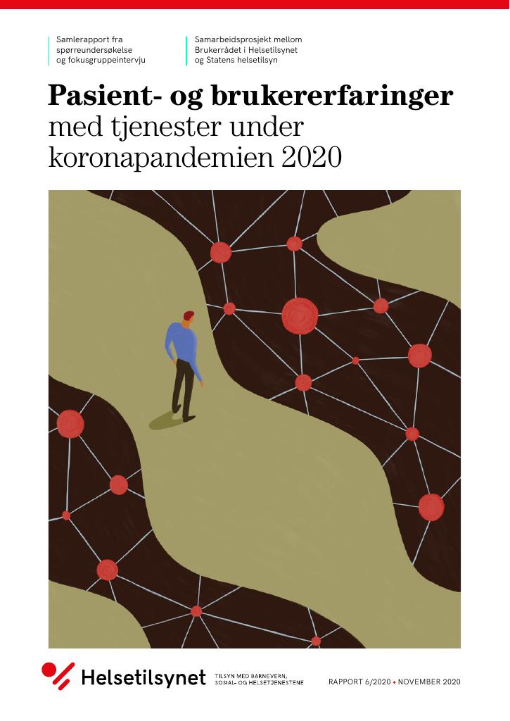 Forsiden av dokumentet Pasient- og brukererfaringer med tjenester under koronapandemien 2020