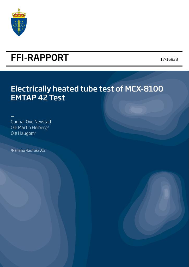 Forsiden av dokumentet Electrically heated tube test of MCX-8100 EMTAP 42 Test