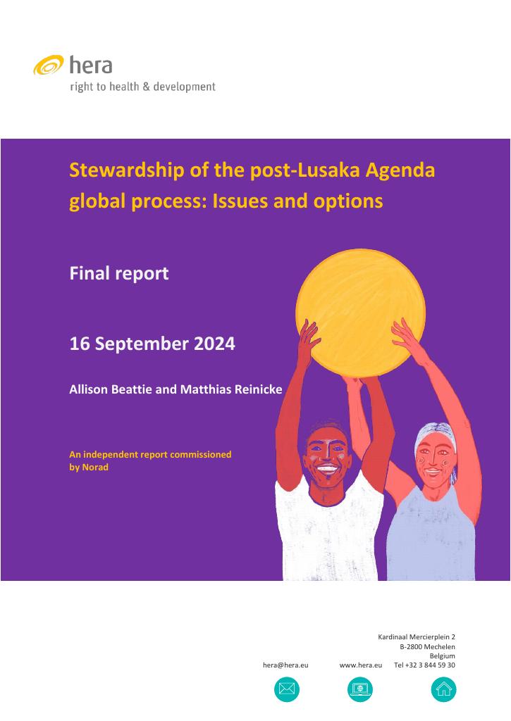 Forsiden av dokumentet Stewardship of the post-Lusaka Agenda: Issues and options