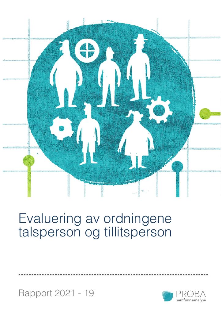 Forsiden av dokumentet Evaluering av ordningene talsperson og tillitsperson