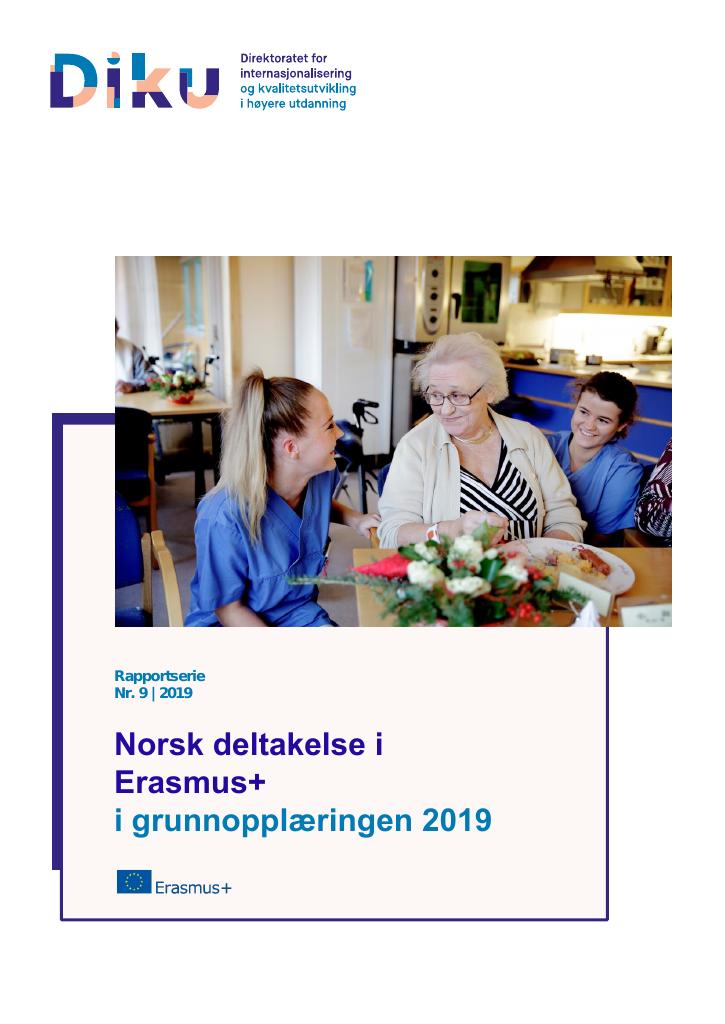 Forsiden av dokumentet Norsk deltakelse i Erasmus+ i grunnopplæringen 2019