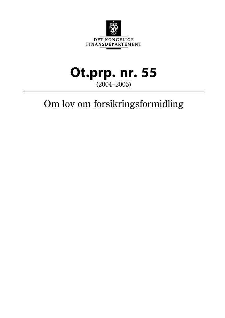 Forsiden av dokumentet Ot.prp. nr. 55 (2004-2005)