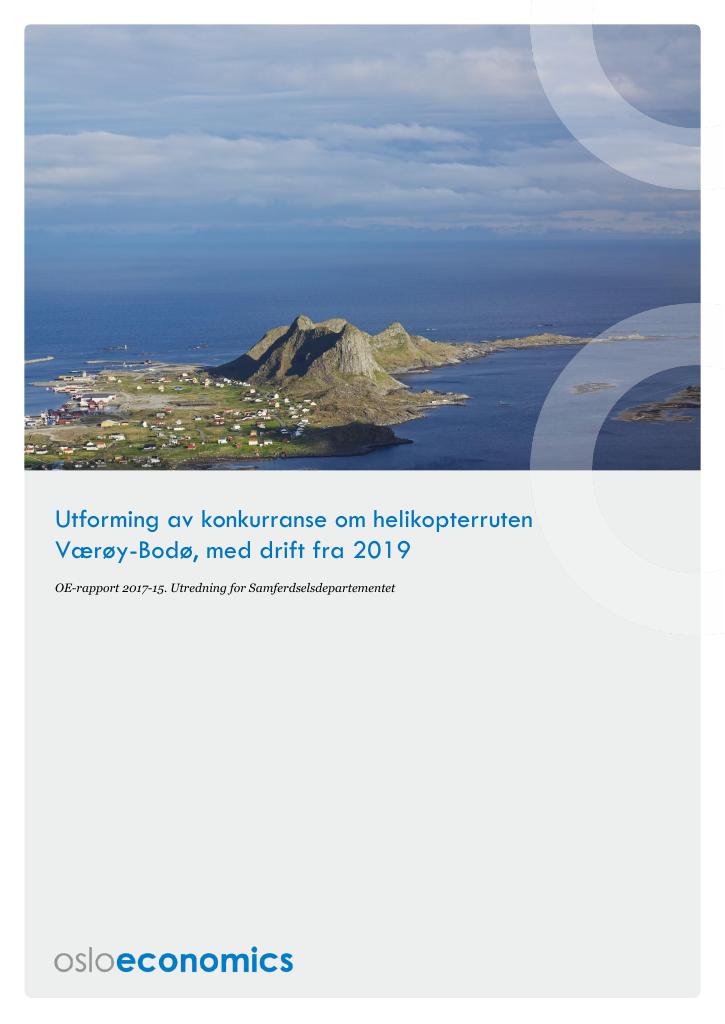 Forsiden av dokumentet Konkurranse om drift av helikopterruten Værøy-Bodø fra 1. august 2019