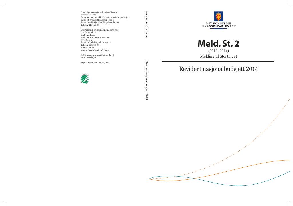 Forsiden av dokumentet Meld. St. 2 (2013–2014)