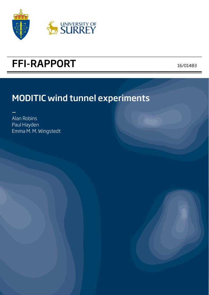 Forsiden av dokumentet MODITIC wind tunnel experiments