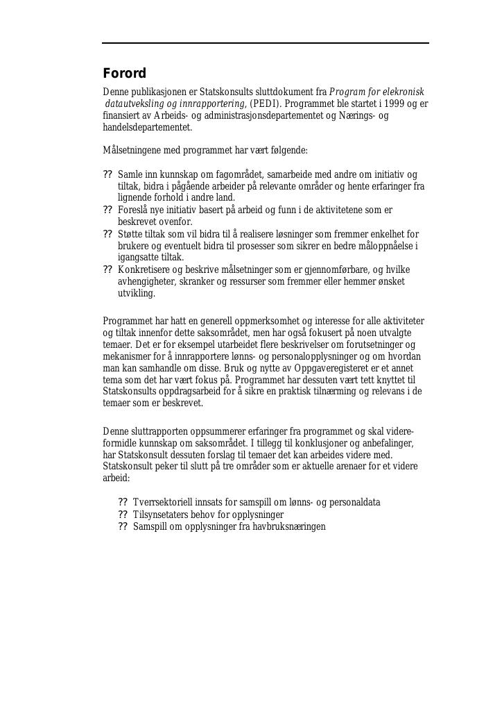 Forsiden av dokumentet Offentlige registre grunnlaget for den elektroniske forvaltning