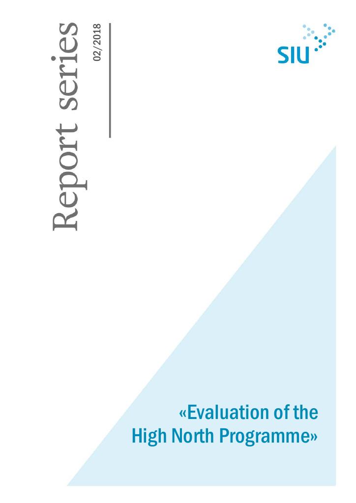 Forsiden av dokumentet Evaluation of the High North Programme