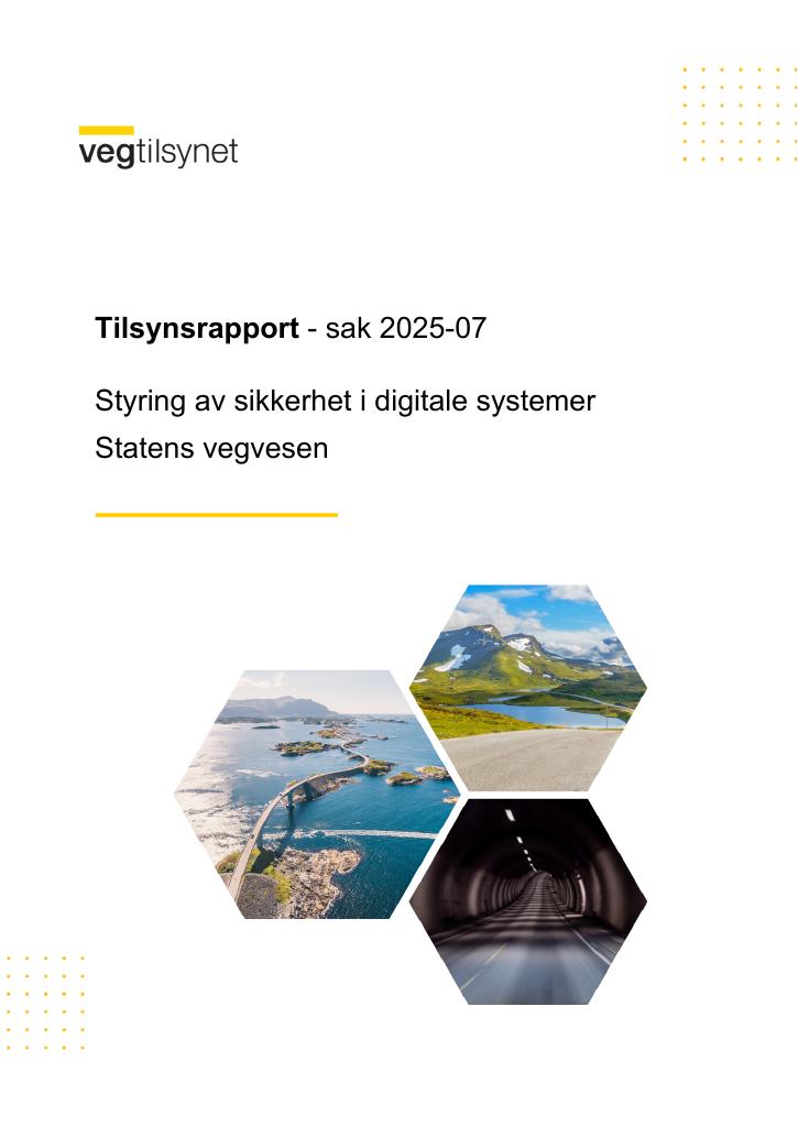 Forsiden av dokumentet Styring av sikkerhet i digitale systemer