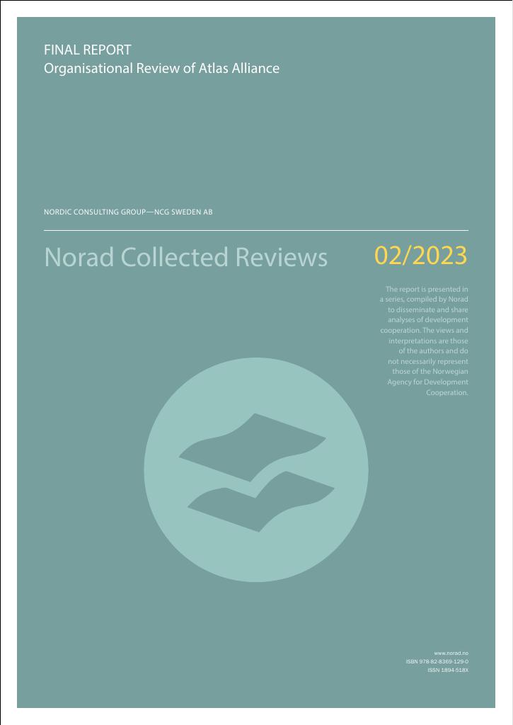 Forsiden av dokumentet Organisational Review of Atlas Alliance : Desentralisert evaluering/Norad Collected Reviews