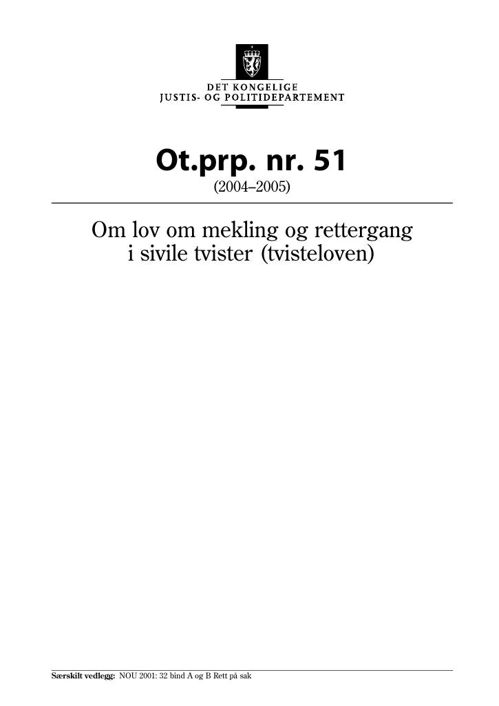 Forsiden av dokumentet Ot.prp. nr. 51 (2004-2005)