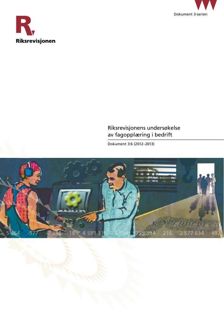 Forsiden av dokumentet Riksrevisjonens undersøkelse av fagopplæring i bedrift
