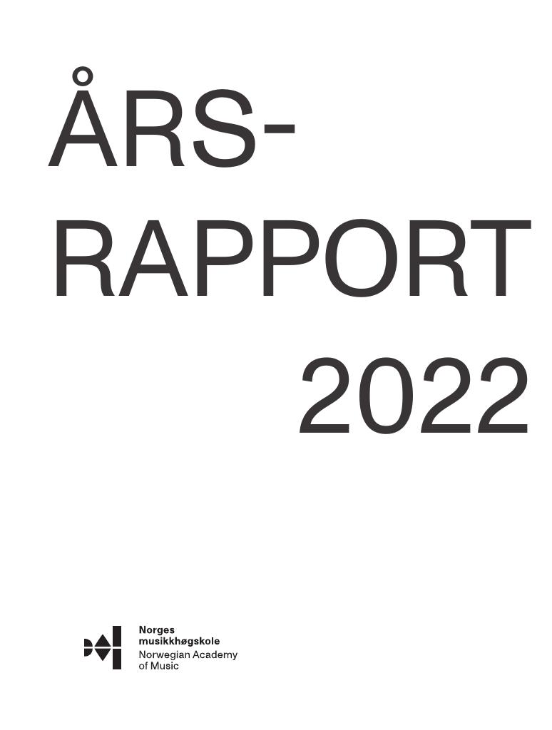Forsiden av dokumentet Årsrapport Norges musikkhøgskole 2022