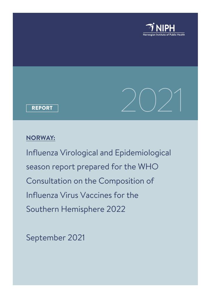 Forsiden av dokumentet Influenza Virological and Epidemiological season report prepared for the WHO Consultation on the Composition of Influenza Virus Vaccines for the Southern Hemisphere 2022.