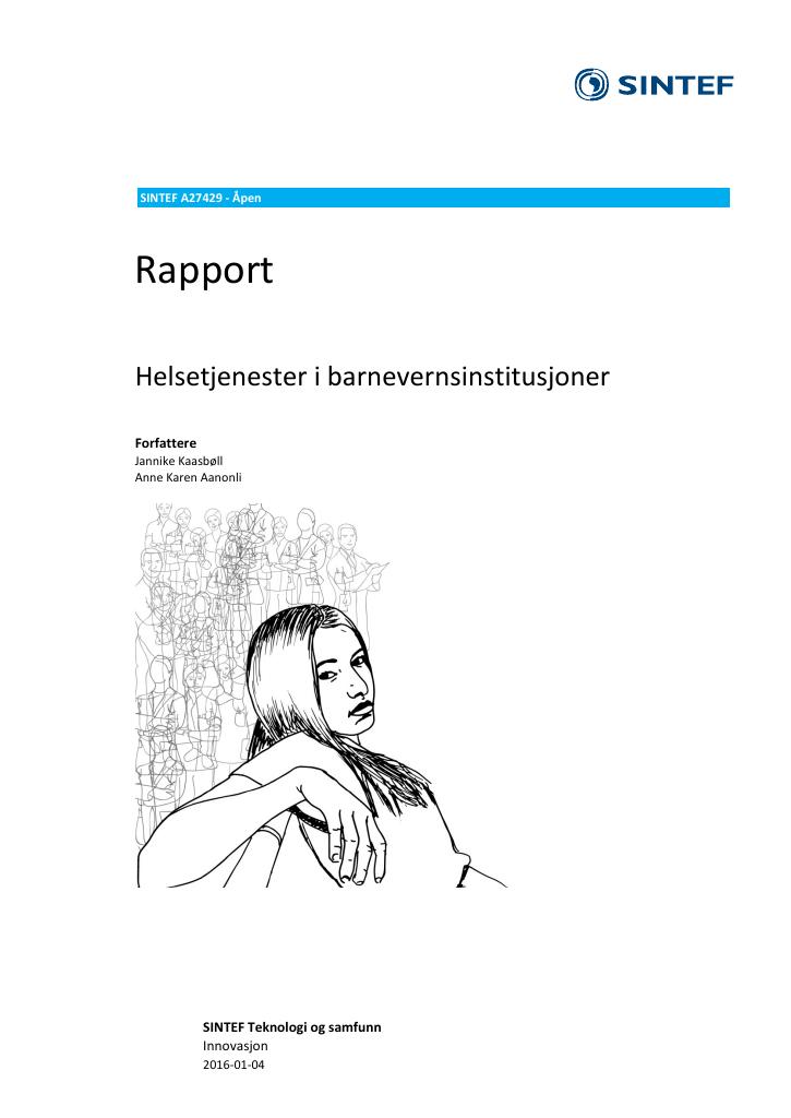 Forsiden av dokumentet Helsetjenester i barnevernsinstitusjoner
