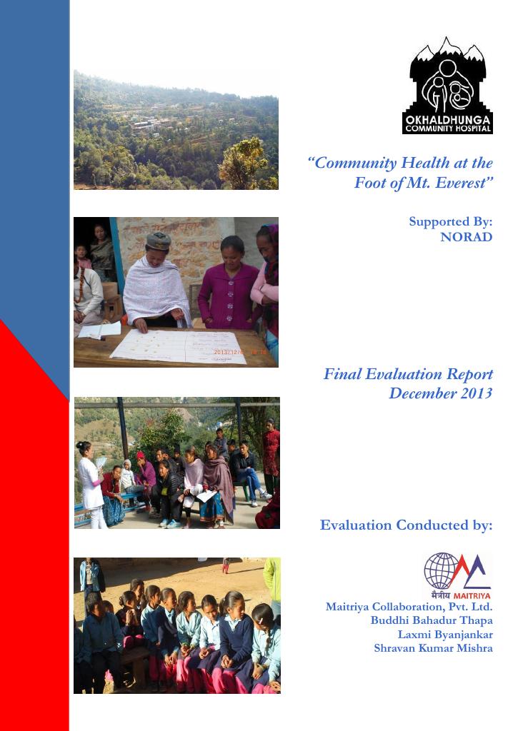 Forsiden av dokumentet “Community health at the Foot of Mt. Everest”