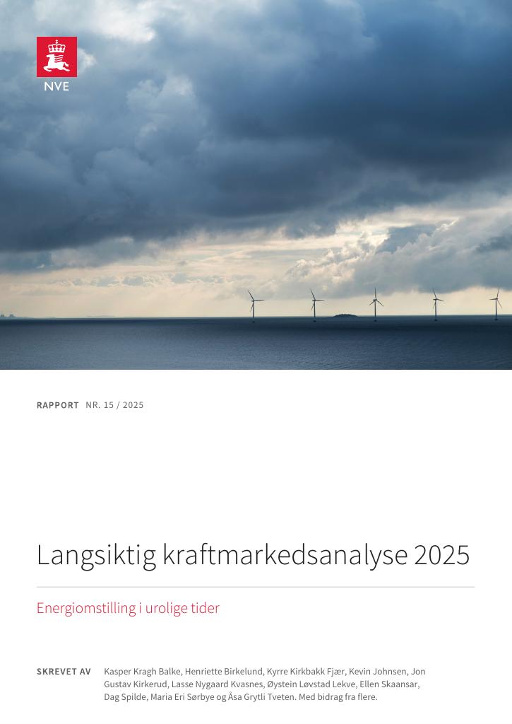 Forsiden av dokumentet Langsiktig kraftmarkedsanalyse 2025