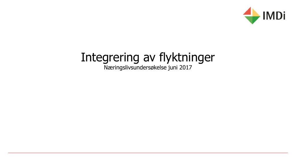 Forsiden av dokumentet Integrering av flyktninger