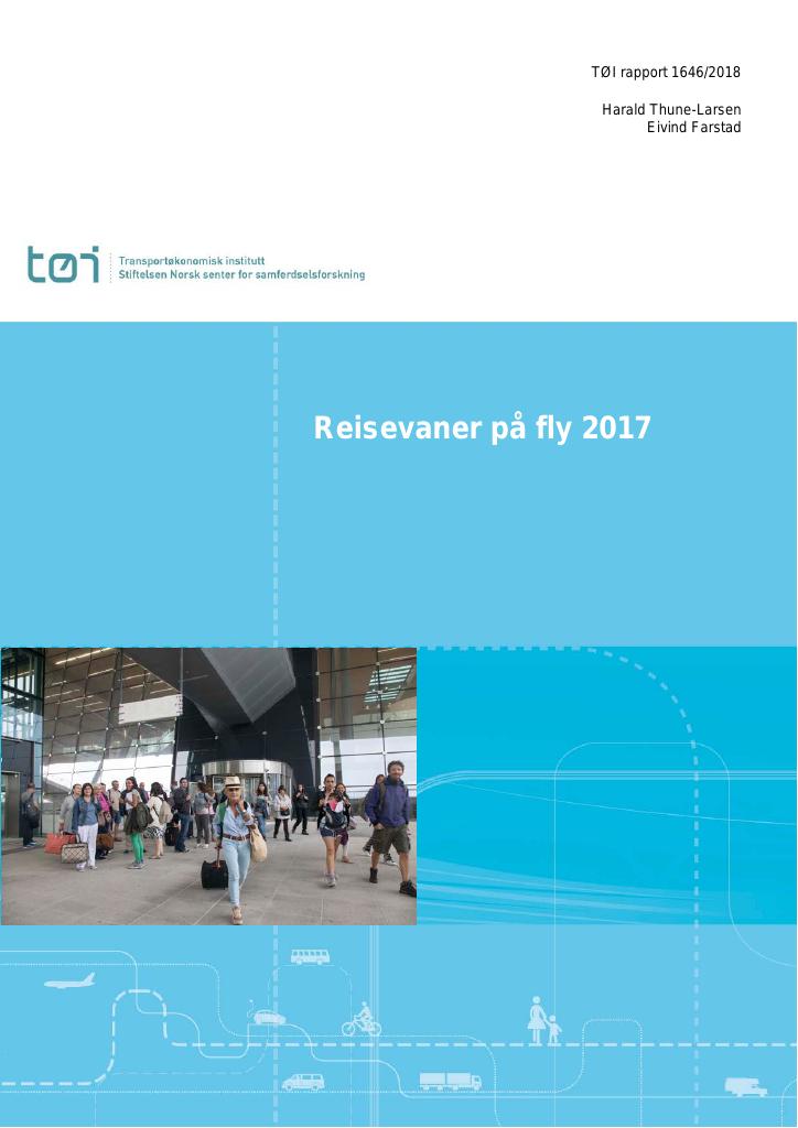 Forsiden av dokumentet Reisevaner på fly 2017