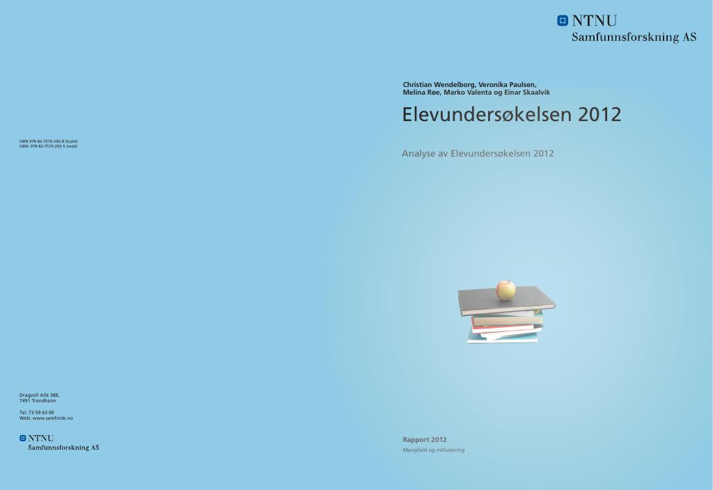 Forsiden av dokumentet Elevundersøkelsen 2012