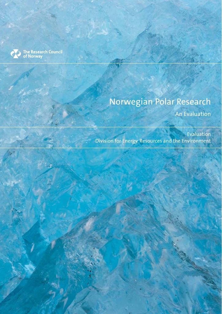 Forsiden av dokumentet Norwegian Polar Research - An Evaluation