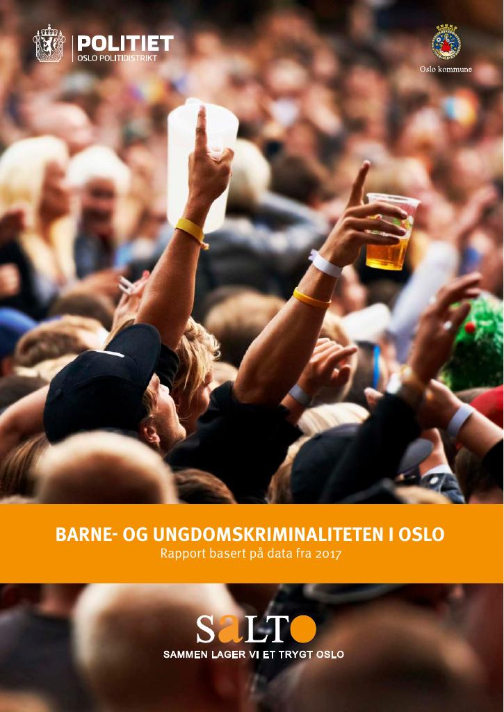 Forsiden av dokumentet Barne- og ungdomskriminaliteten i Oslo - rapport basert på data fra 2017