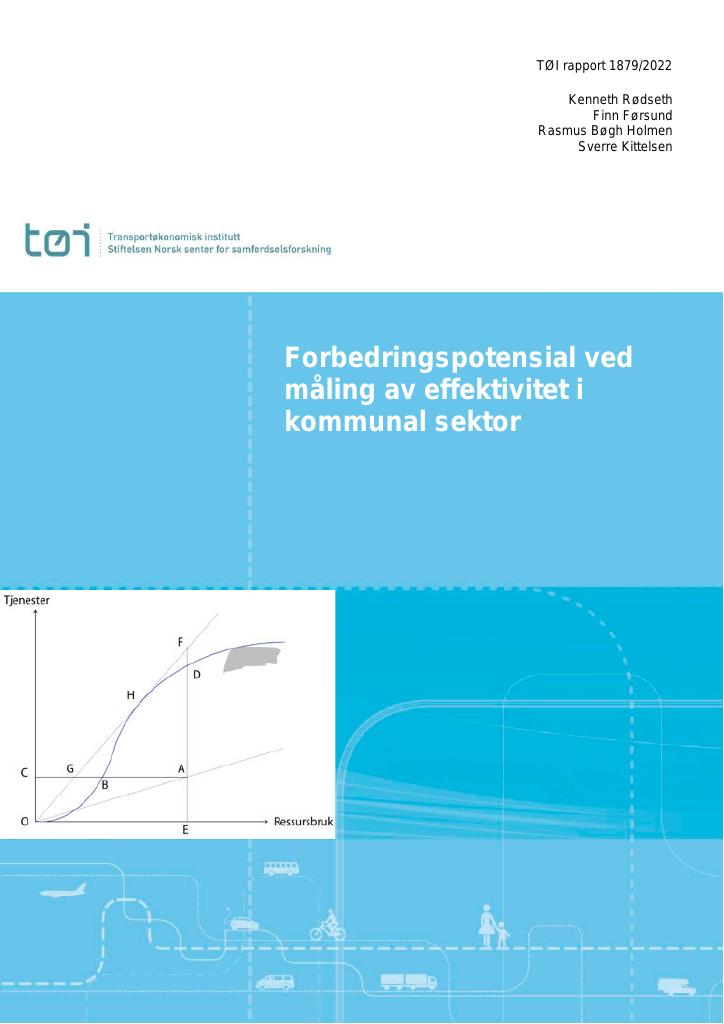 Forsiden av dokumentet Forbedringspotensial ved måling av effektivitet i kommunal sektor