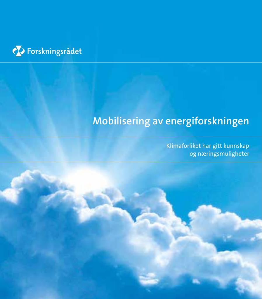 Forsiden av dokumentet Mobilisering av energiforskningen