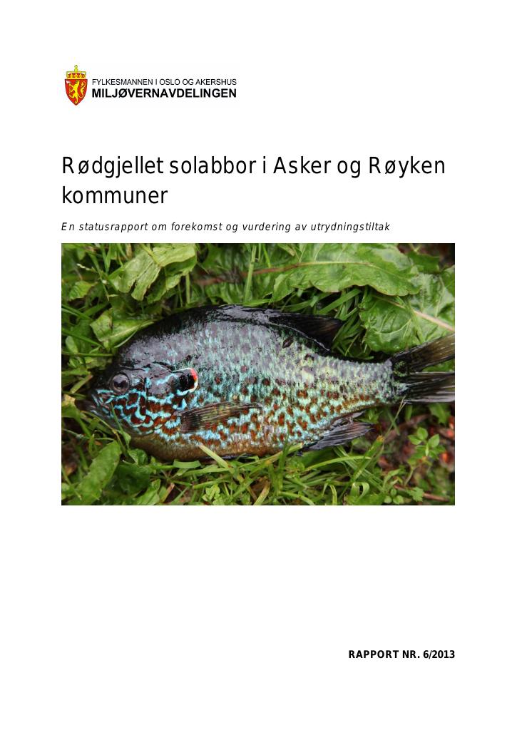 Forsiden av dokumentet Rødgjellet solabbor i Asker og Røyken kommuner