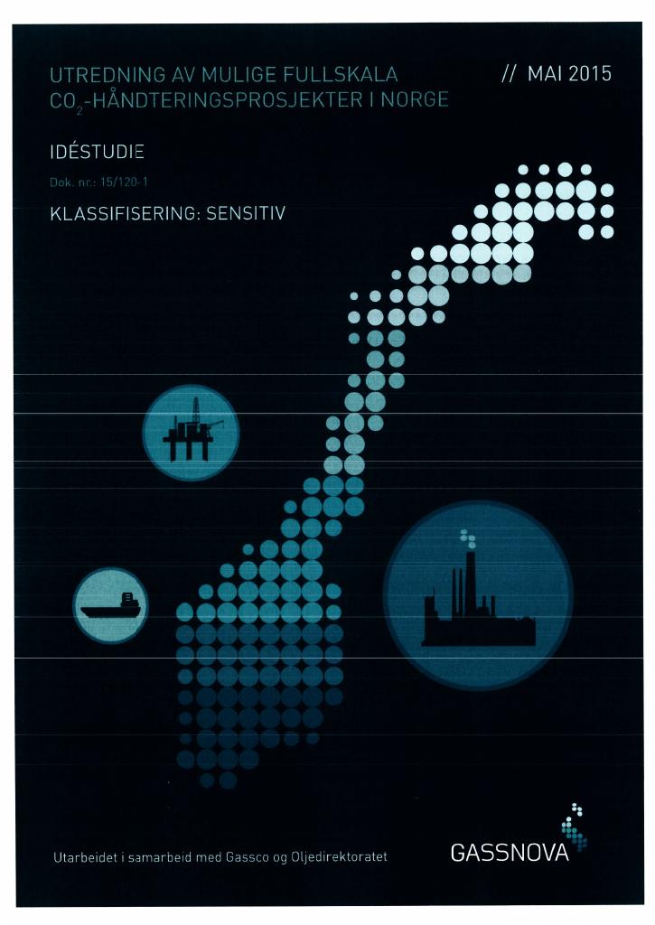 Forsiden av dokumentet Utredning av mulige fullskala CO2-håndteringsprosjekter i Norge : Idestudie