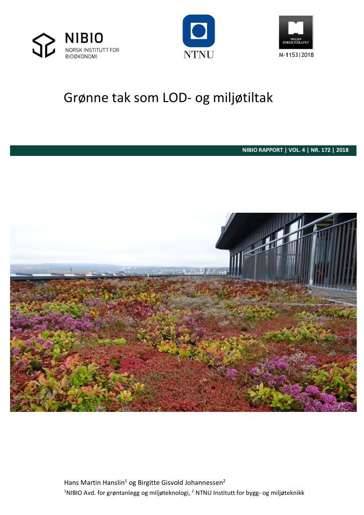 Forsiden av dokumentet Grønne tak som LOD- og miljøtiltak