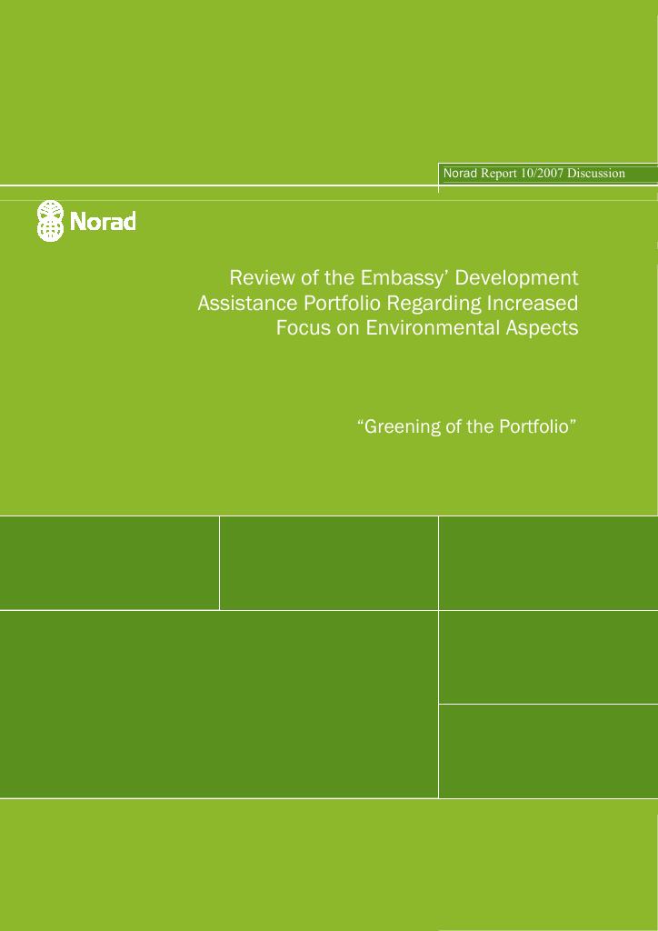 Forsiden av dokumentet Review of the Embassy’ Development Assistance Portfolio Regarding Increased Focus on Environmental Aspects (Nepal)