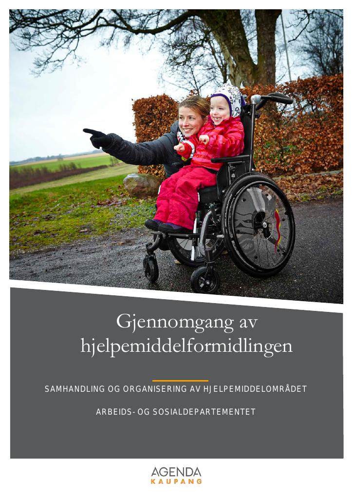 Forsiden av dokumentet Gjennomgang av hjelpemiddelformidlingen