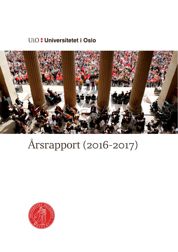 Forsiden av dokumentet Årsrapport Universitetet i Oslo 2016