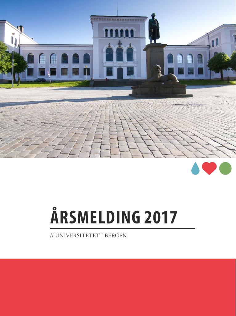 Forsiden av dokumentet Årsrapport Universitetet i Bergen 2017