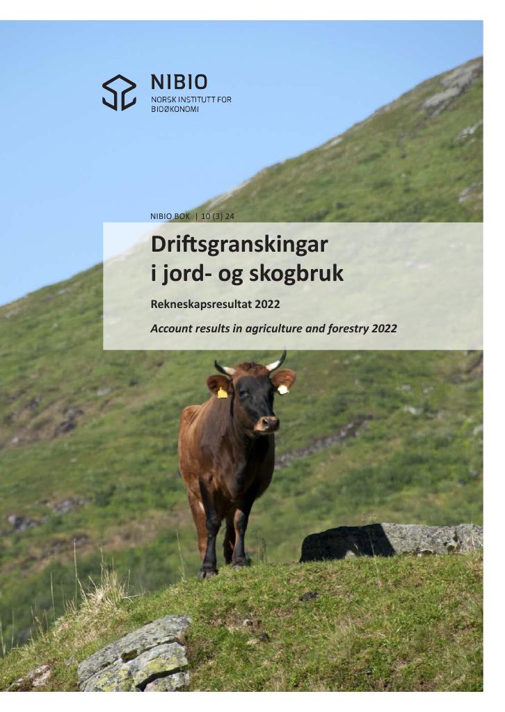 Forsiden av dokumentet Driftsgranskingar i jord- og skogbruk
Rekneskapsresultat 2022
