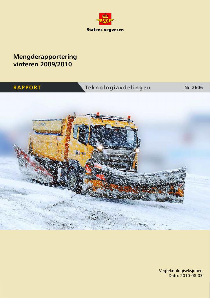 Forsiden av dokumentet Mengderapportering vinteren 2009/2010