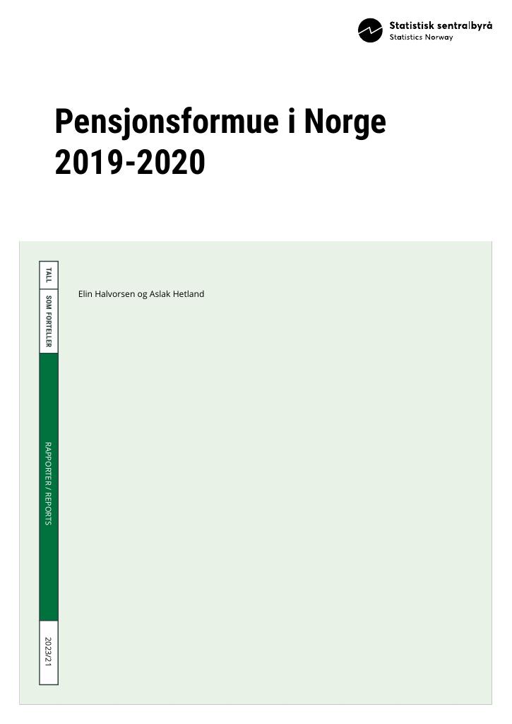 Forsiden av dokumentet Pensjonsformue i Norge 2019-2020