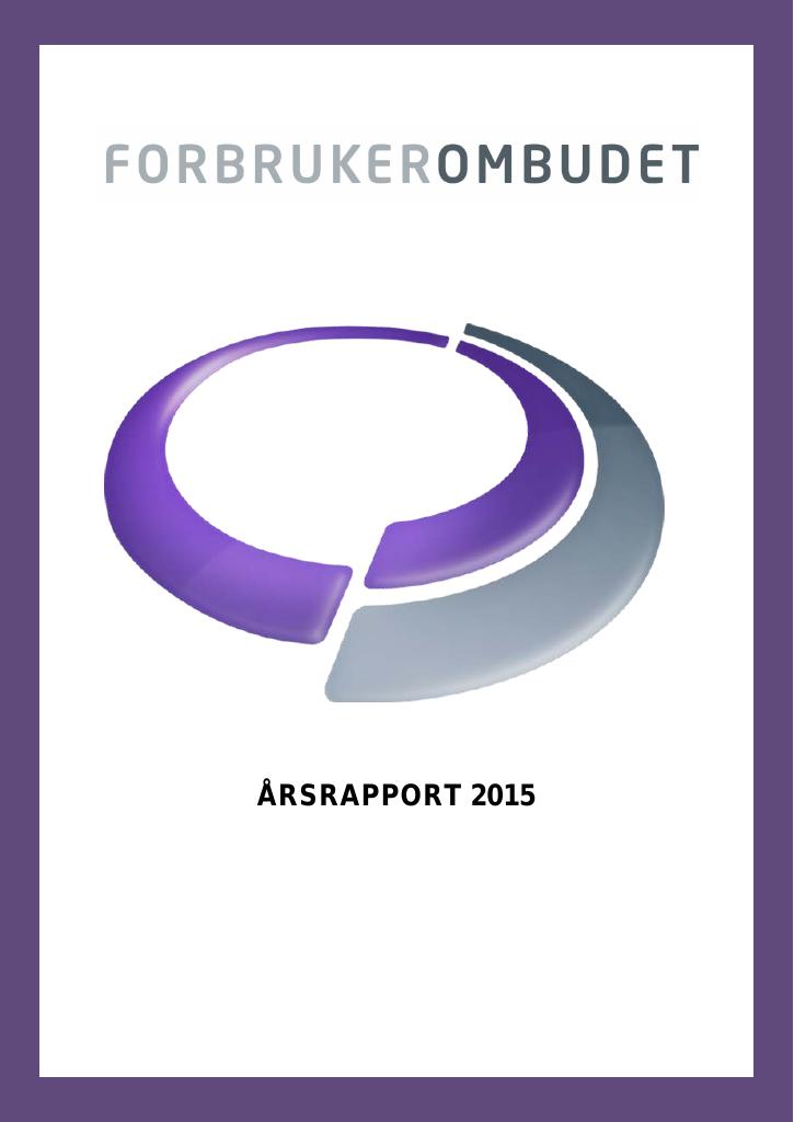 Forsiden av dokumentet Årsrapport Forbrukertombudet 2015