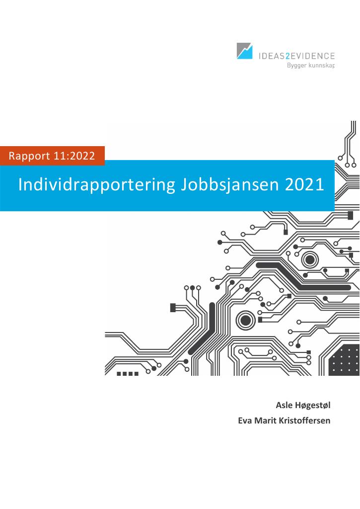 Forsiden av dokumentet Individrapportering Jobbsjansen 2021