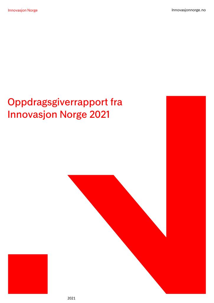 Forsiden av dokumentet Årsrapport Innovasjon Norge 2021