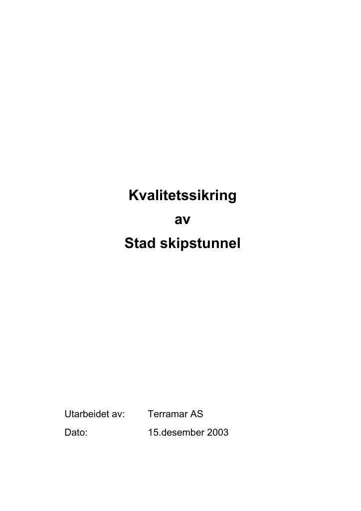 Forsiden av dokumentet Stad skipstunnel