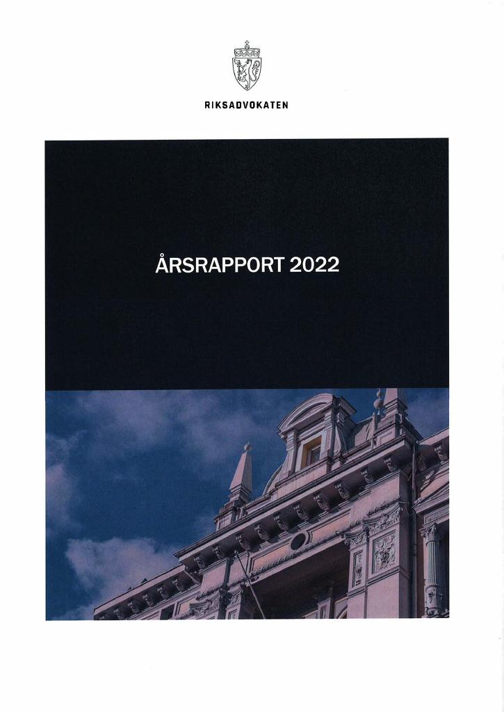 Forsiden av dokumentet Årsrapport Riksadvokaten 2022