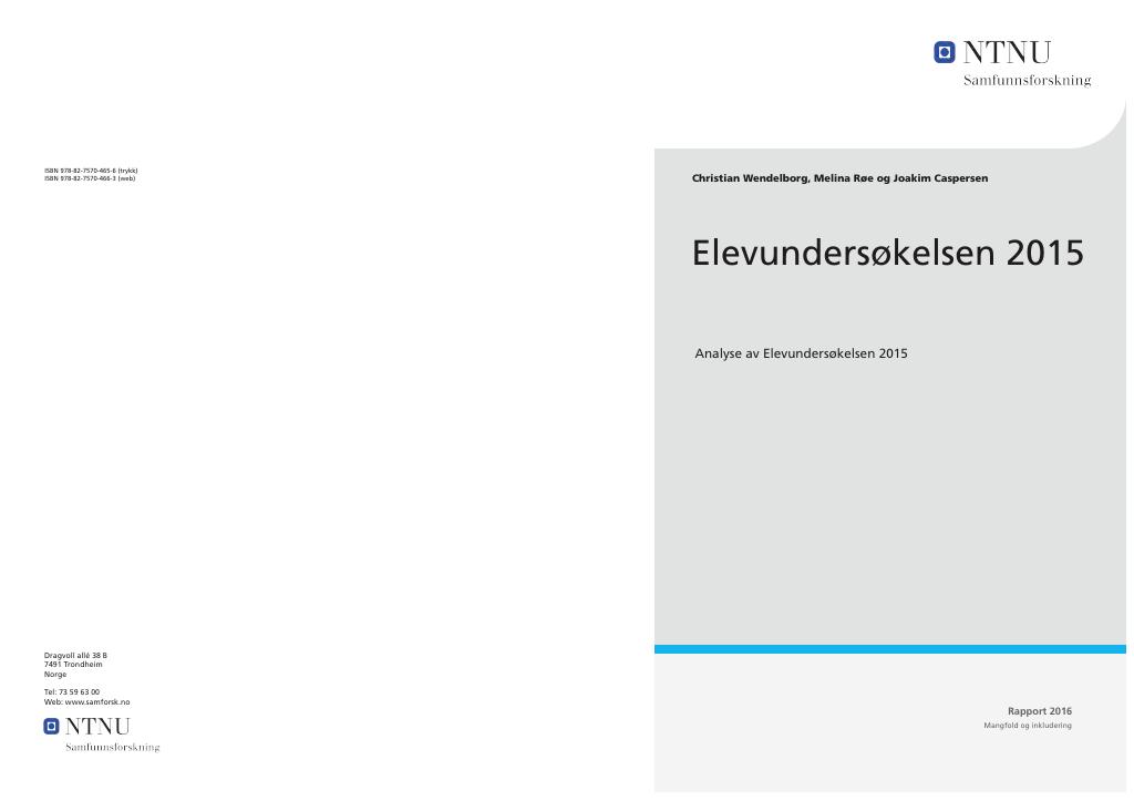 Forsiden av dokumentet Elevundersøkelsen 2015