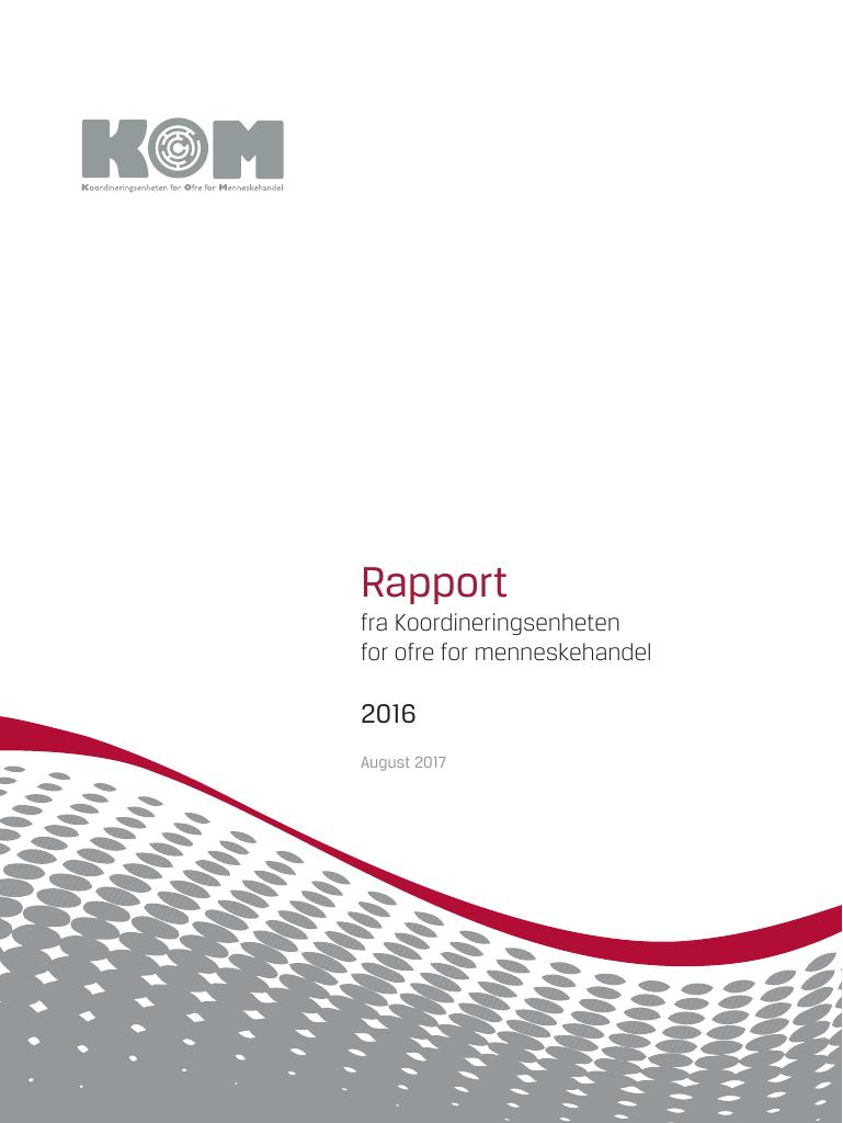 Forsiden av dokumentet Tilstandsrapport om menneskehandel 2016